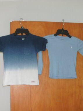 Hudson Short Sleeve T Shirt Blue Ombre & Polo Ralph Lauren Long Sleeve Tee ~ 4T